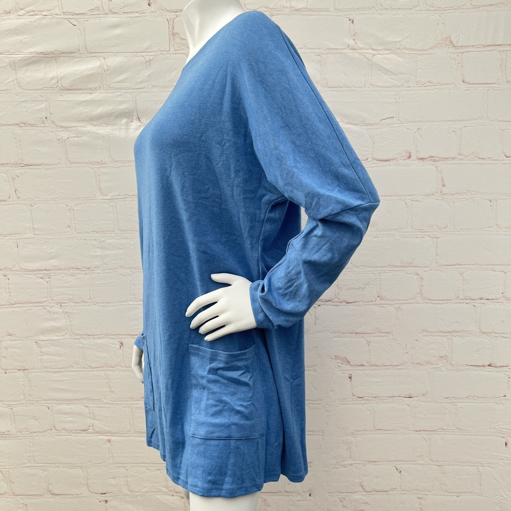 Asvivid Round Neck Turquoise SweatShirt with Pockets Size L - Picture 4 of 14